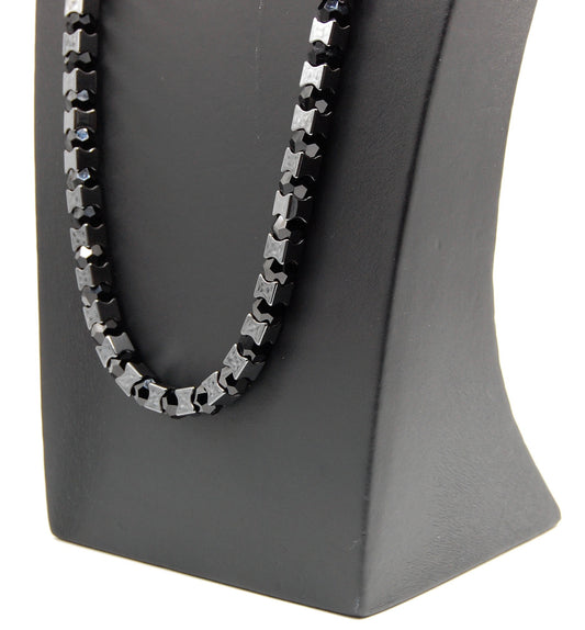 Men's Hematite Crystal Snake Necklace