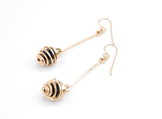 Spiral Cage Pendulum Earrings
