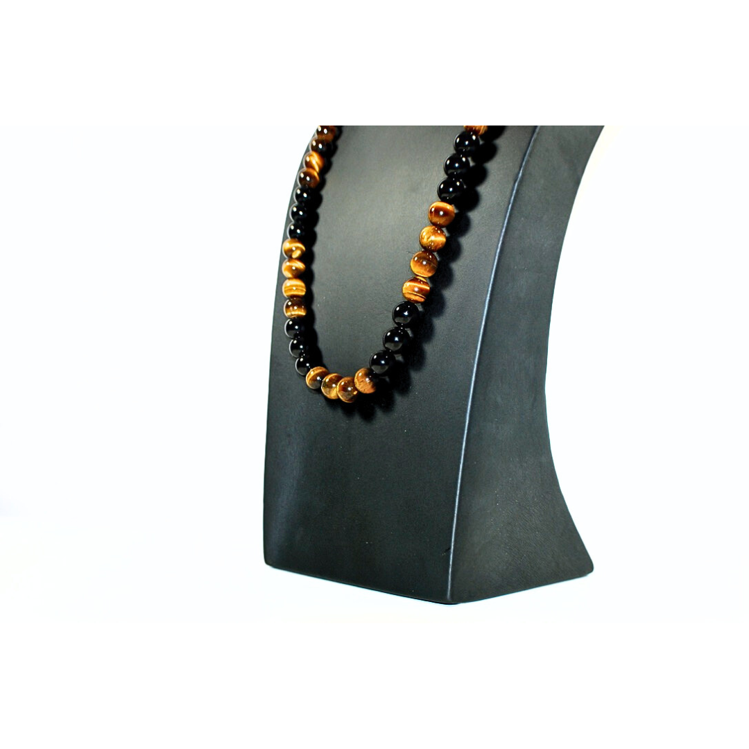 Tiger Eye and Onyx Necklace