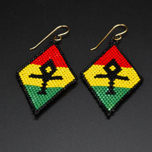 Stushlery Brick Stitch Ankh Earrings