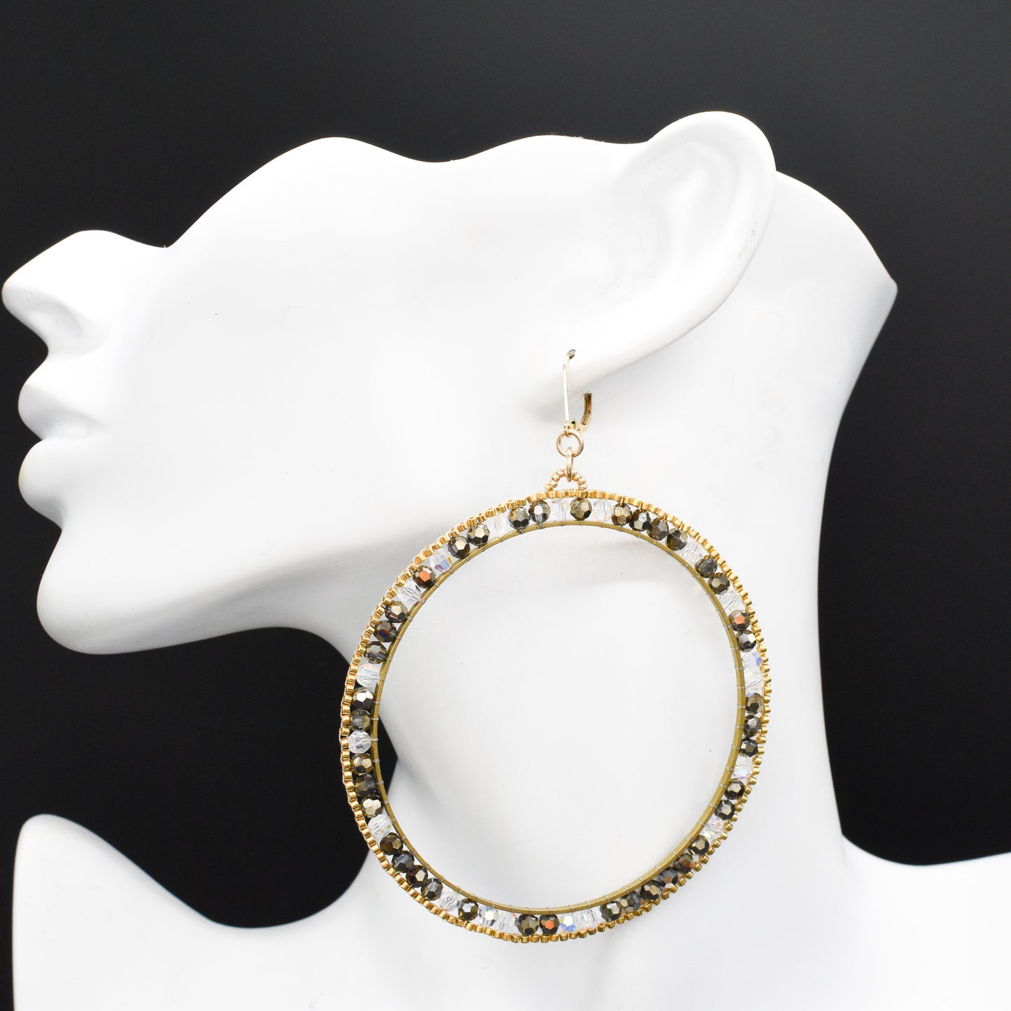 Stushlery Crystal Hoops (Large)