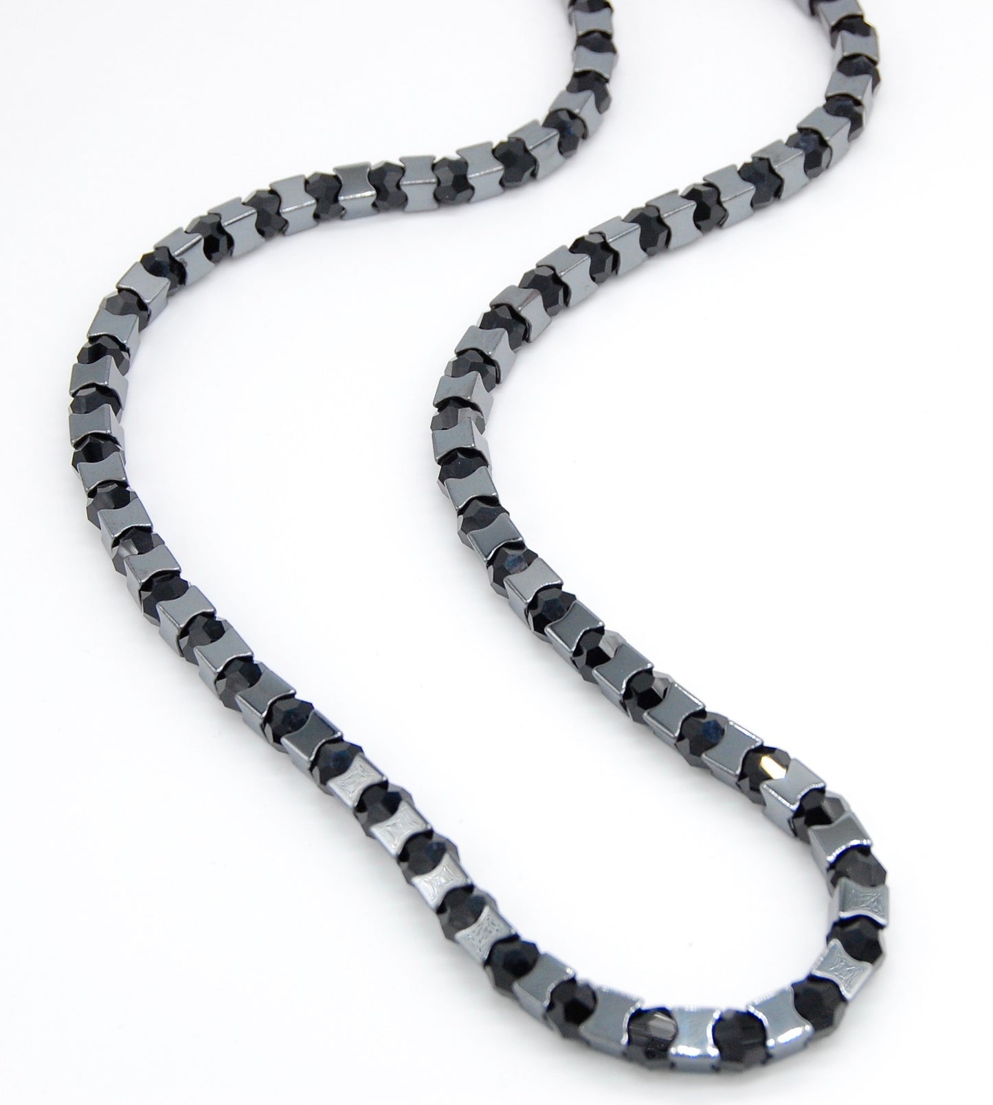 Men's Hematite Crystal Snake Necklace
