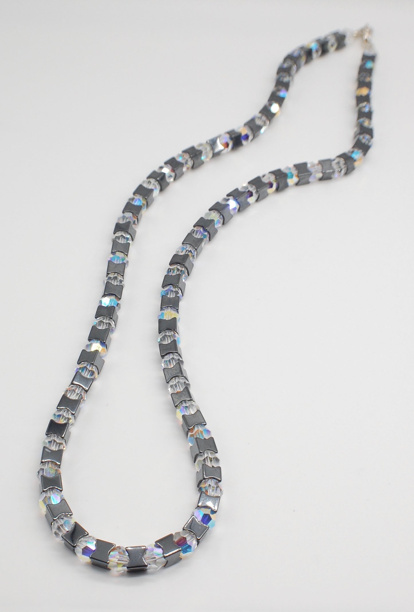 Men's Hematite Crystal Snake Necklace