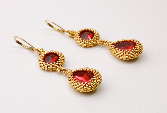 Stushlery Golden Magma Earrings
