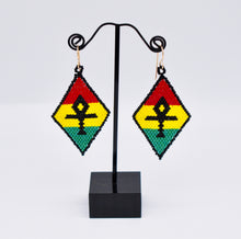 Stushlery Brick Stitch Ankh Earrings